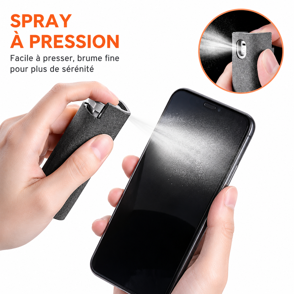 Nettoyeur d'écran 2 en 1 , Spray portable pour téléphone et tablette .